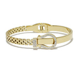 87543, PAVE BELT BUCKLE STAINLESS STEEL BRACELET