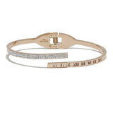 87550, PAVE ROMAN NUMERAL STAINLESS STEEL BRACELET
