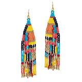 87585, SEED BEADED TASSEL EARRING