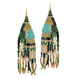 87585, SEED BEADED TASSEL EARRING