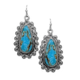 87592, WESTERN TURQUOISE STONE EARRING