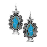 87593, WESTERN TURQUOISE STONE EARRING