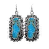 87594, WESTERN TURQUOISE STONE EARRING
