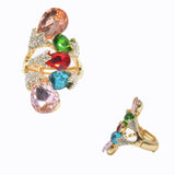 87603, TEARDROP CRYSTAL RHINESTONE STRETCH RING