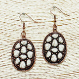 87633, WESTERN TURQUOISE STONE EARRING