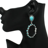 87637, WESTERN TEARDROP TURQUOISE STONE EARRING
