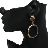 87638, WESTERN CONCHO TURQUOISE STONE EARRING