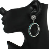 87639, WESTERN TURQUOISE STONE EARRING