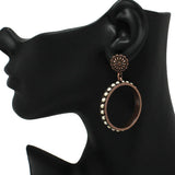 87639, WESTERN TURQUOISE STONE EARRING