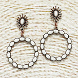 87642, WESTERN TURQUOISE STONE EARRING