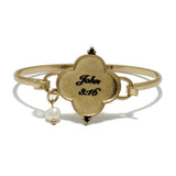 87644, "JOHN 3:16" CLOVER HINGED HOOK BRACELET