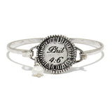 87645, "PHIL 4:6" ROUND HINGED HOOK BRACELET