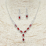 87652, MARQUISE ACCENT RHINESTONE NECKLACE