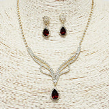 87653, TEARDROP ACCENT RHINESTONE NECKLACE