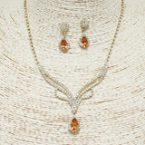 87653, TEARDROP ACCENT RHINESTONE NECKLACE