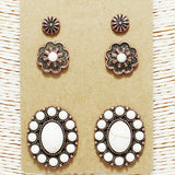 87659, WESTERN TURQUOISE STONE EARRING SET