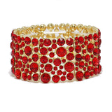 87662, MULTI ROUND RHINESTONE STRETCH BRACELET