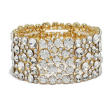 87662, MULTI ROUND RHINESTONE STRETCH BRACELET