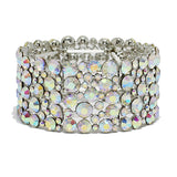 87662, MULTI ROUND RHINESTONE STRETCH BRACELET