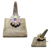 87668, GEOMETRIC RHINESTONE STRETCH RING