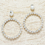 87698, BUBBLE ROUND RHINESTONE EARRING