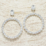 87698, BUBBLE ROUND RHINESTONE EARRING