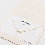 87709, DAINTY TRIPLE RHINESTONE NECKLACE