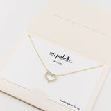 87711, DAINTY HALF PAVE HEART PENDANT NECKLACE