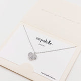 Dainty Pave Heart Pendant Necklace