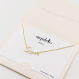 87717, DAINTY "LOVE" PAVE HEART NECKLACE