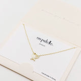 Dainty Half Pave Heart Pendant Necklace - view 2