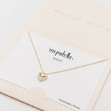 Dainty Pave Heart Pendant Necklace