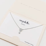 87735, DAINTY PAVE STONE PENDANT NECKLACE