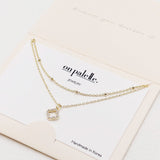 87750, DAINTY QUATREFOIL CLOVER LAYERED NECKLACE