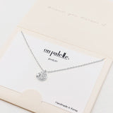 87755, DAINTY PAVE ROUND W/ STAR ACCENT PENDANT NECKLACE