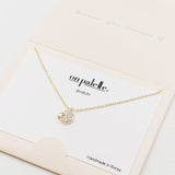 87755, DAINTY PAVE ROUND W/ STAR ACCENT PENDANT NECKLACE