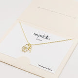 87758, DAINTY LOCK N KEY PENDANT NECKLACE, CUBIC ZIRCONIA