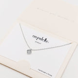 87759, DAINTY PAVE QUATREFOIL CLOVER PENDANT NECKLACE