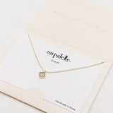 87759, DAINTY PAVE QUATREFOIL CLOVER PENDANT NECKLACE