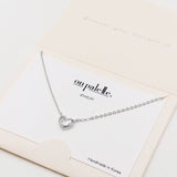 Dainty CZ Heart Pendant Necklace
