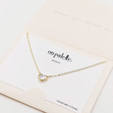 Dainty CZ Heart Pendant Necklace - view 2