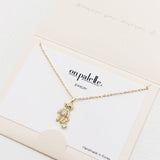 87763, DAINTY PAVE TEDDY BEAR PENDANT NECKLACE