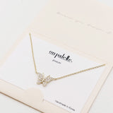 87764, DAINTY PAVE BUTTERFLY PENDANT NECKLACE