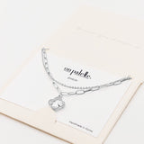 87765, QUATREFOIL CLOVER CHARM LAYERED NECKLACE