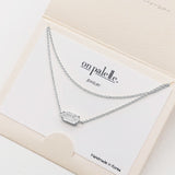 87766, DAINTY GEOMETRIC ACRYLIC ACCENT LAYERED NECKLACE