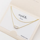 87766, DAINTY GEOMETRIC ACRYLIC ACCENT LAYERED NECKLACE