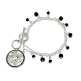 87770, ROUND INSPIRATION FILIGREE CHARM TOGGLE BRACELET