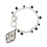 87770, QUATREFOIL INSPIRATION FILIGREE CHARM TOGGLE BRACELET