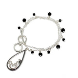 87770, TEARDROP INSPIRATION FILIGREE CHARM TOGGLE BRACELET