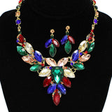 87773, MARQUISE ACCENT RHINESTONE EVENING NECKLACE